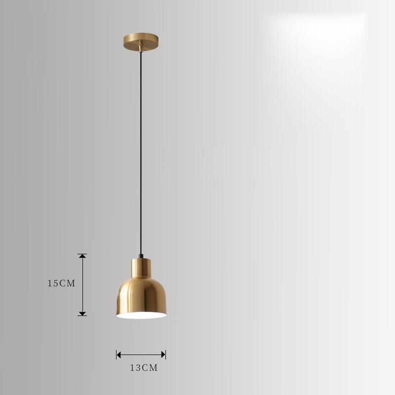 Nordic Minimalist Golden Pendant Lamp Restaurant Bar Creative Living Room Bedroom Bedside Light Led Personality Small Chandelier