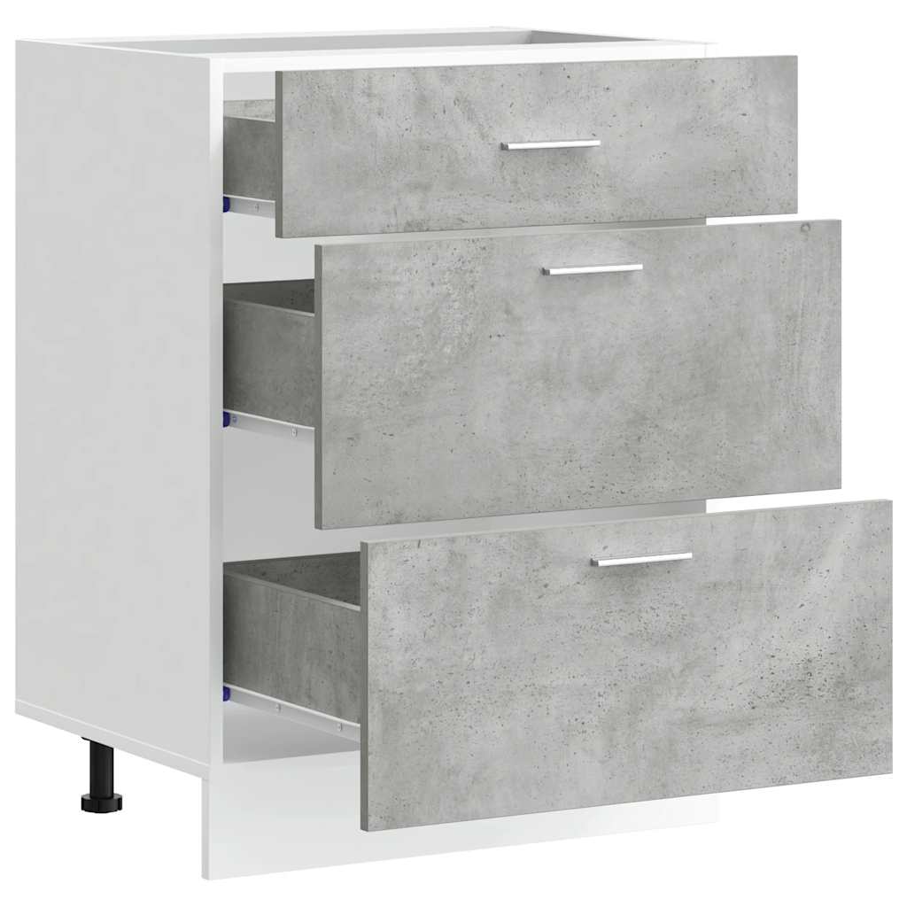 Lyon Kitchen Base Cabinet Concrete Grey Particleboard