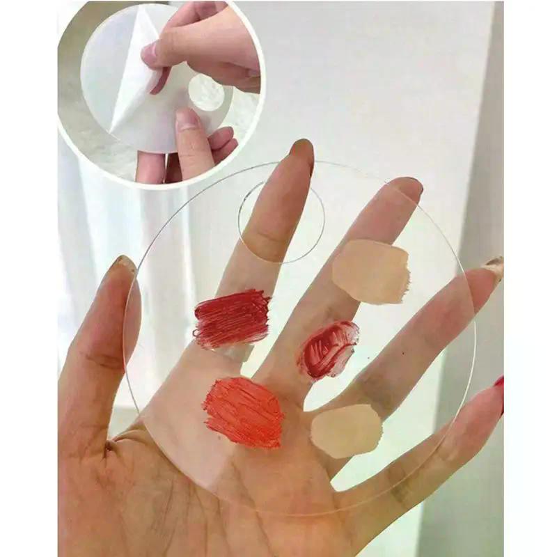 2Pcs Transparent Acrylic Makeup Palette Liquid Foundation Mixing Cream Manual Cosmetic Beauty Makeup Mixer Beauty Tool