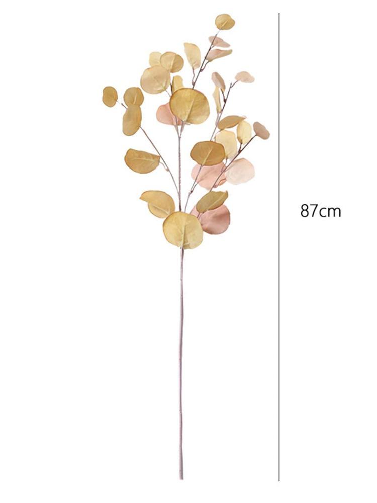 2 pezzi 87 cm autunno pianta artificiale finte foglie eucalipto lungo ramo matrimonio decorazione della casa fiori di seta piante finte fai da te disposizione della parete