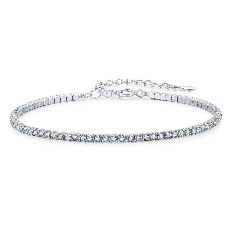 Classic 5A Cubic Zirconia Adjustable Tennis Bracelet Diamond 925 Silver Bracelet Homme Women Jewelry