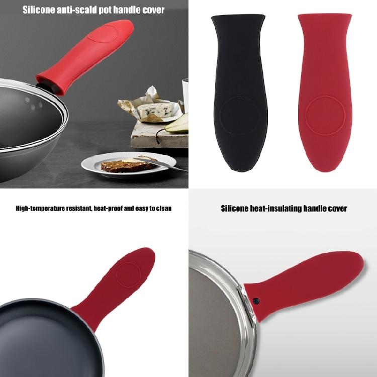 2 Piece Universals Silicone Pot Hot Handle Covers Heat Resistant Kitchen Gadgets Nonslip Handle Sleeve Easy Maintenance