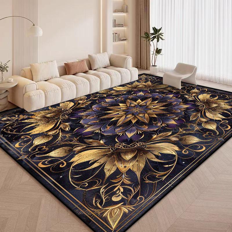 Persian Style Luxury Living Room Rug Soft Non-slip Sofa Table Mat Easy Cleaning Office Lounge Decoration Rug Machine Washable
