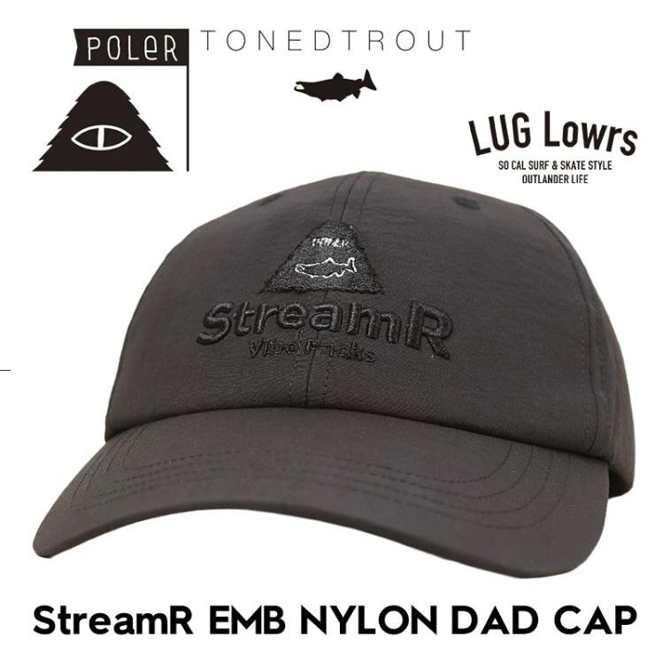 Used New Spring/Summer 2026 New StreamR POLER x Tonedtrout Polar Toned Trout Nylon Dad Cap Black Mountain Stream Lure Fishing Fly Fining Fishing