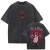 New Summer Chainsaw Man High Quality TShirt Men and Women Cotton Vintage Washed Print Retro Streetwear Family Matching Top