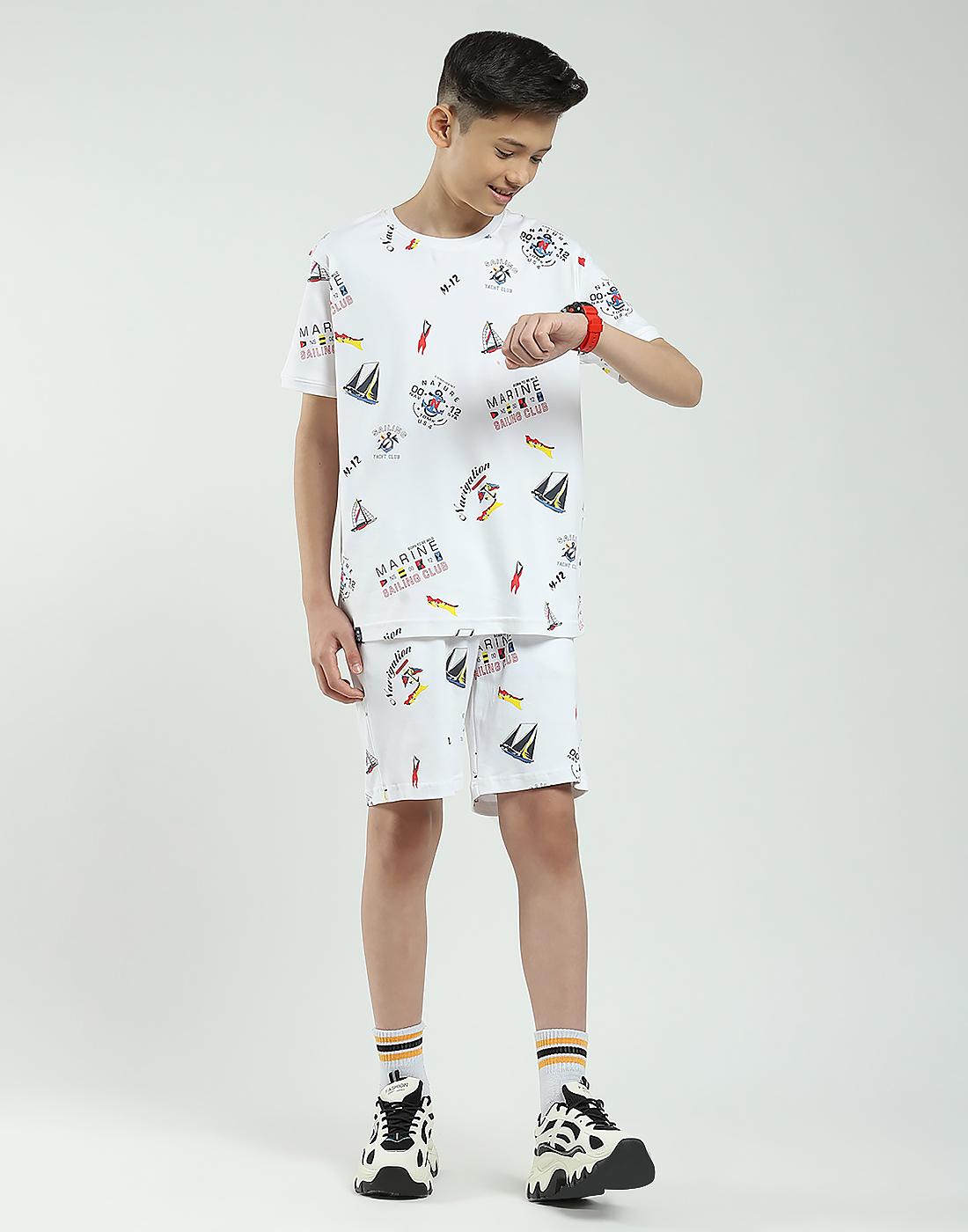 

Monte Carlo Boys Regular Fit Printed Half Sleeve Bermuda Set 13-14 Years