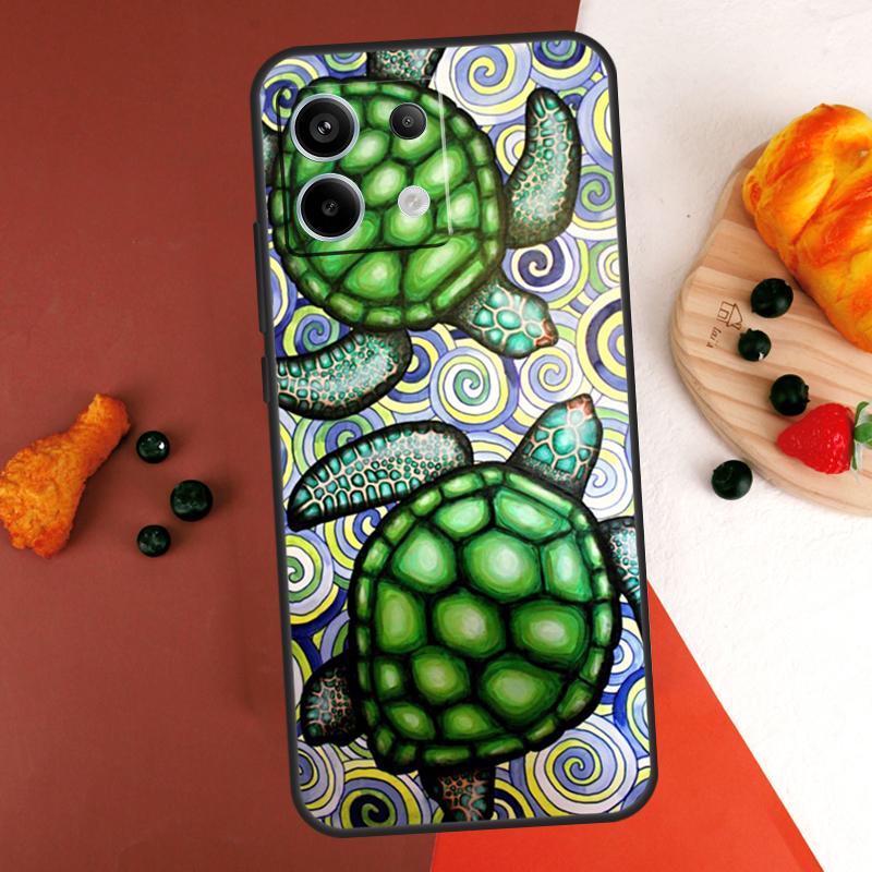 Cute Sea Turtle Case For Xiaomi Redmi Note 14 13 Pro 9 10 11 12 Pro 10S 11S 12S Redmi 14C 13C 10C 12C Coque
