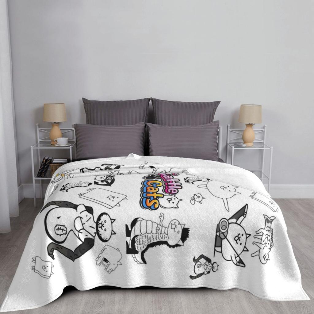 Battle Cats Mobile Games Blankets Soft Warm Flannel Throw Blanket Bedspread for Bed Living Room Picnic Travel Home Sofa