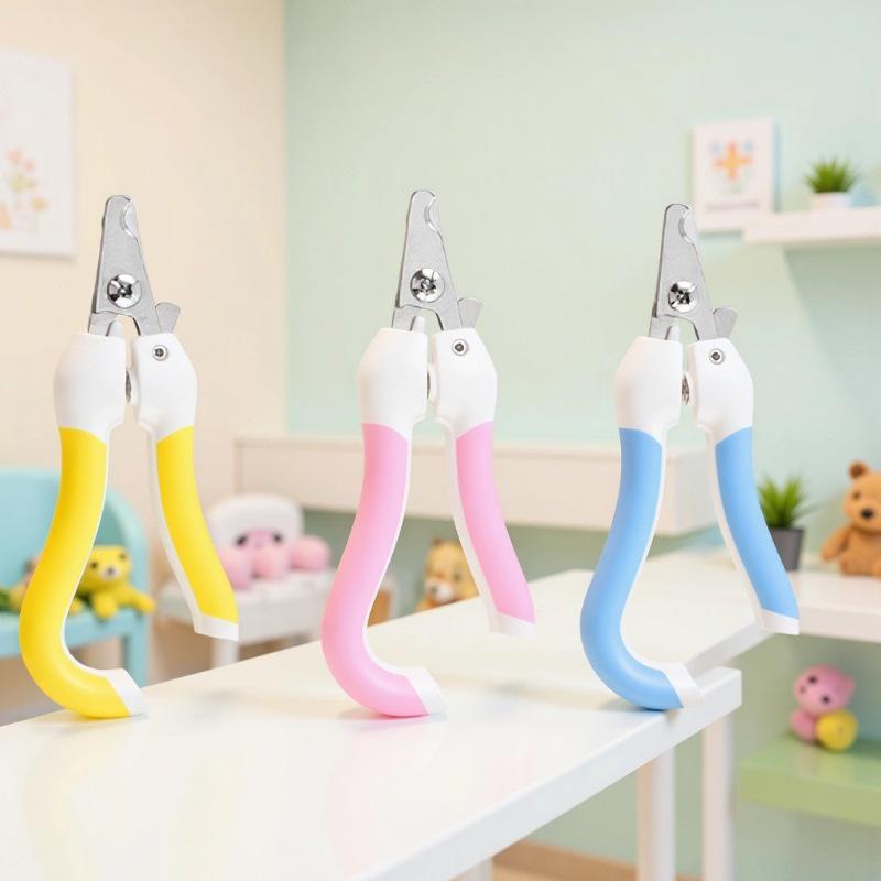 Pet Nail Clippers with Safety Guard and Bent Handle for Cats & Dogs
