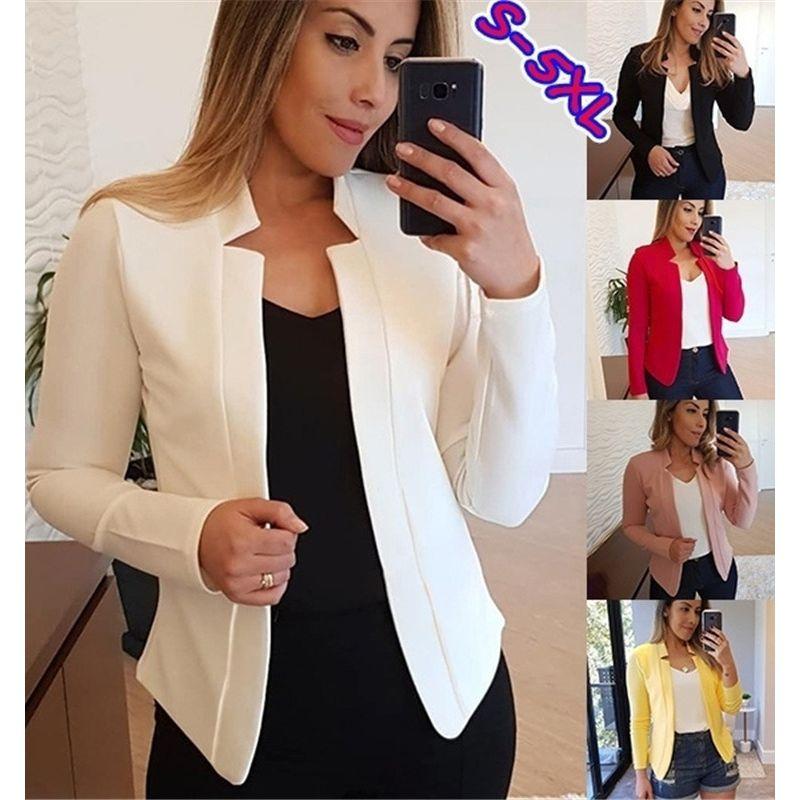 

2023 Однотонный Повседневный Маленький Пиджак Топ Маленькое Пальто Топ Pink S