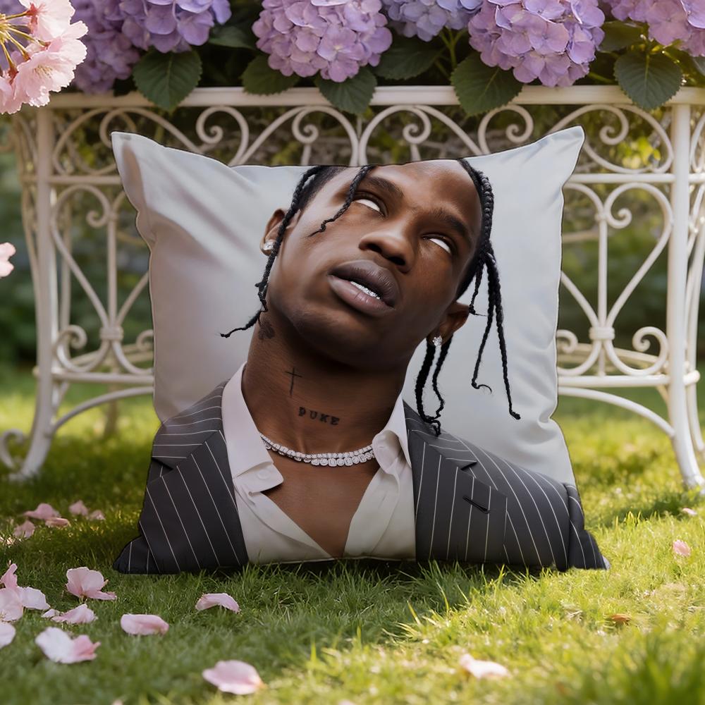 Rapper T-Travis Scott Cushion Cover Home & Car Dual-Scene Pillow Cover: Reversible for Premium Comfort