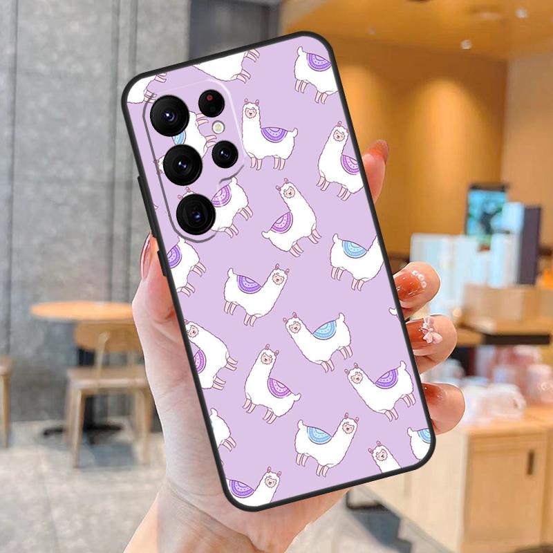 

Cute Llama Phone Case For Samsung Galaxy S25 S24 S23 S21 S20 S22 Ultra S9 S10 Plus S25 FE Back Cover Galaxy S24 Plus