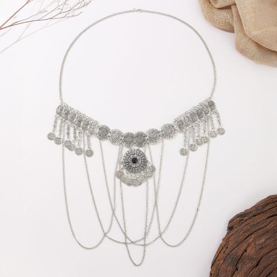 Alloy Waist Chain Retro Style Coin Tassel Decor Belt Chain