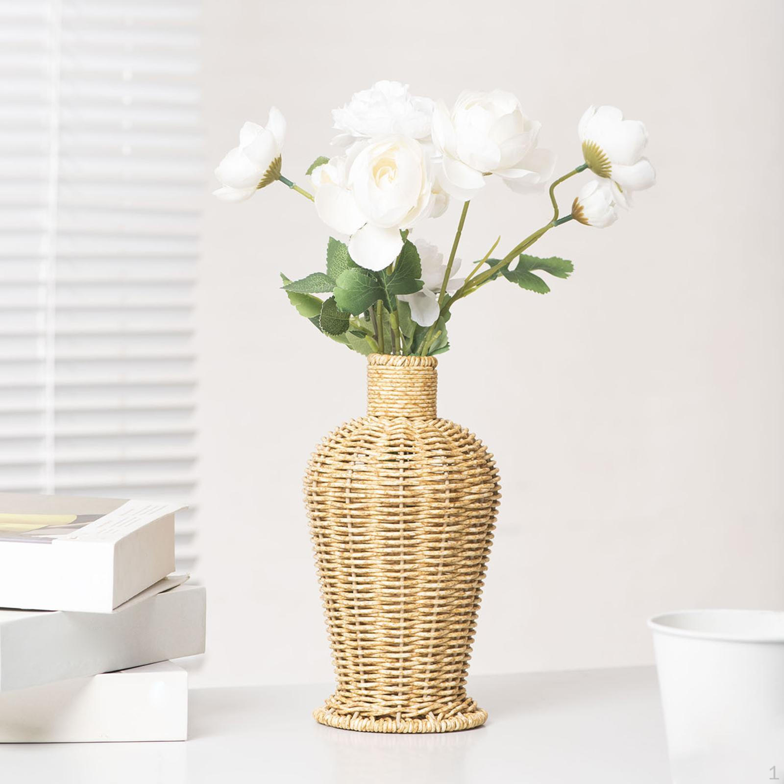 

Ваза из полипропиленового материала 4,7x9 дюймов, настольное украшение, декоративная ручная работа, реквизит для фотографий в деревенском стиле для дома