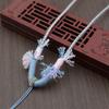Hetian Jade Beeswax Tangka Rope Necklace with Multi-Treasure Hand-Rubbed Cotton Thread Tassels - DIY Weaving Accessory.