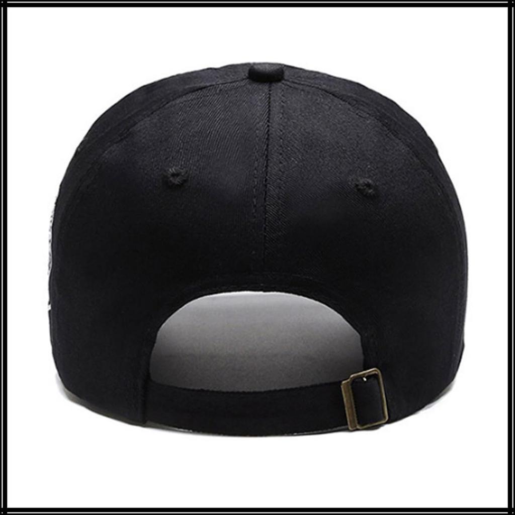 Baseball Street CZ013 [White Fang] Cap, Logo, Emblem, Stylish, Cool, Men's, Women's, (Black Gold)