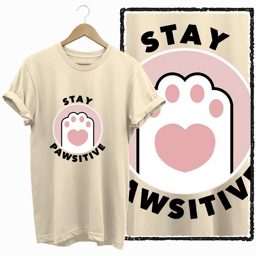 COOLMIND 100% cotton BEIGE cat print exclusive graphic women T shirt big size loose cotton cat lover women tshirt LOVELY cat tee