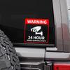 1 Stück Videoüberwachung Autoaufkleber Sonnenschutz Vinylaufkleber 24-Stunden-Kamera-Warnung Auto-Fensterdekoration Wasserabweisendes Zubehör