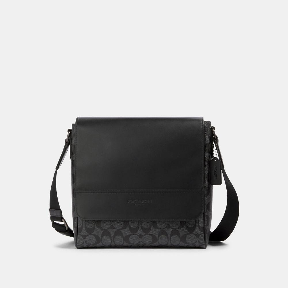 

Сумка Coach Houston Map из канвы Signature цвета бронзы, темно-серого цвета