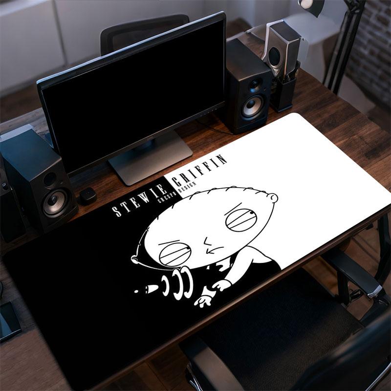 Cute Stewie Griffin Mouse Pad, Large Gaming Desk Mat, Non-slip XXL Mousepad for Laptop & Tablet, Mini PC Playmat with Stitched Edges
