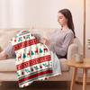 Christmas Printed Flannel Blanket, Gift Air Conditioning Blanket Halloween Blanket Shawl Blanket + Bag
