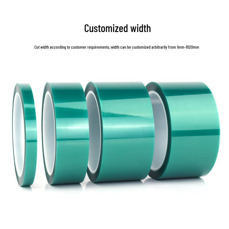 High-Temperature PET Green Silicone Tape for Hardware, Electroplating, Baking, CNC Masking, and Exhaust; No Residue