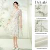 Women's New Chinese Style Floral Puff Sleeve A-Line Dress