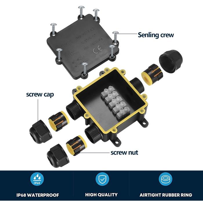Boîte de dérivation - Jttxiu - 006 - IP68 - Étanche - Montage en surface