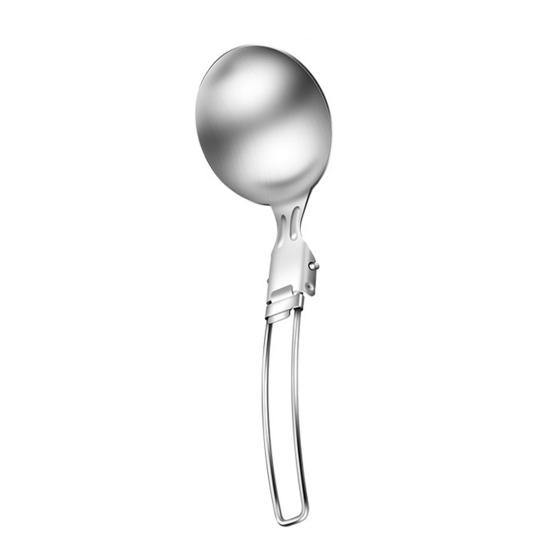 Foldable Stainless Steel Cookware Set with Locking Handle Portable Camping Spatula Spoon Shovel for Traveling Cooking Hiking BBQ Picnic Tableware