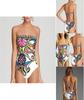 Bohemian Vintage Floral Printed One Piece Bathing Bikini Suit For Stylish Women
