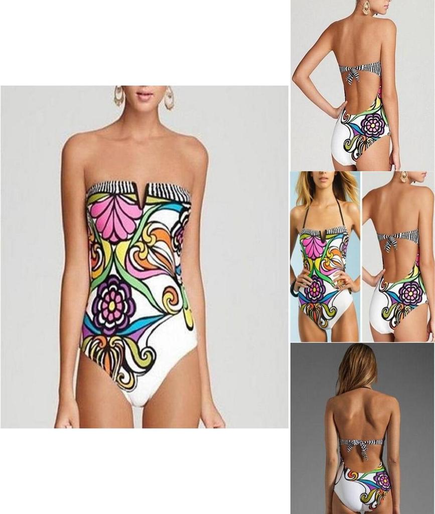Bohemian Vintage Floral Printed One Piece Bathing Bikini Suit For Stylish Women
