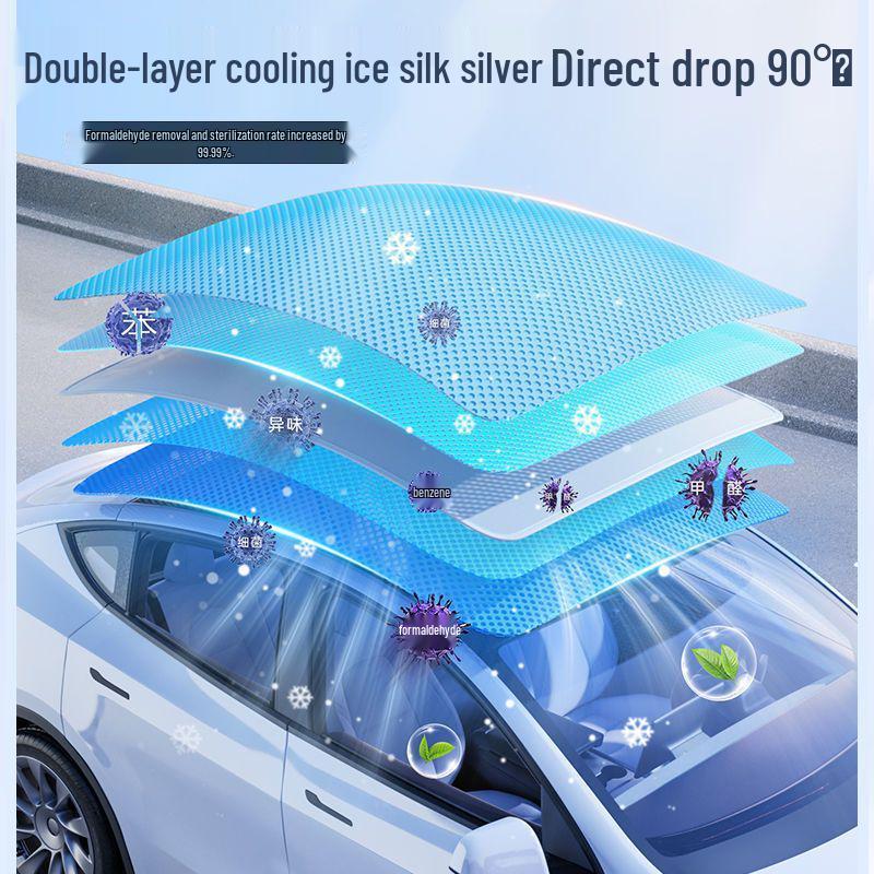 Compatible with all Tesla models: updated sunroof ice crystal sunshade for Model Y/3/YL, rear window type.