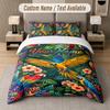 Owl Birds Theme Custom Text Or Name 3Pcs Bedding Set 1 Flat Sheet & 2 Pillowcases Personalized Home Bedding