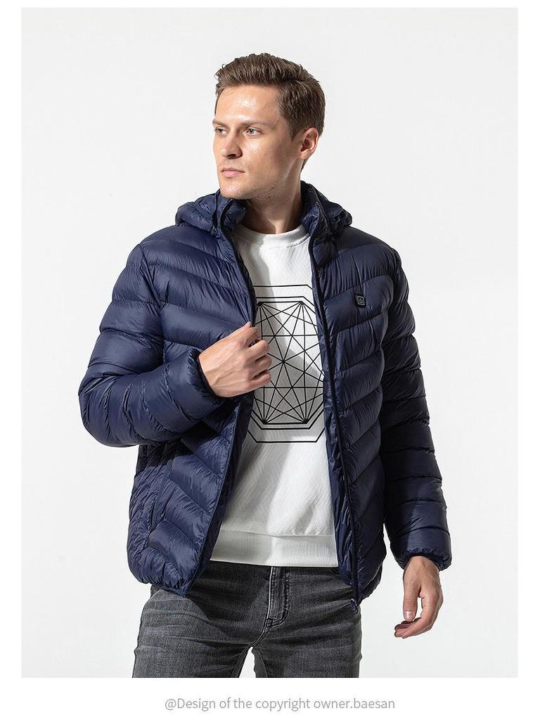 Smart Heated Winter Jacket - Hooded, Cotton, Electric Full-Body Warmth