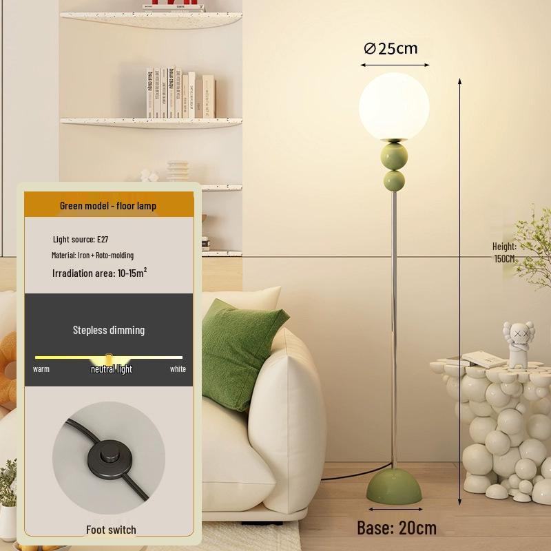 Luxury Minimalist Cream Floor Lamp for Living Room and Bedroom