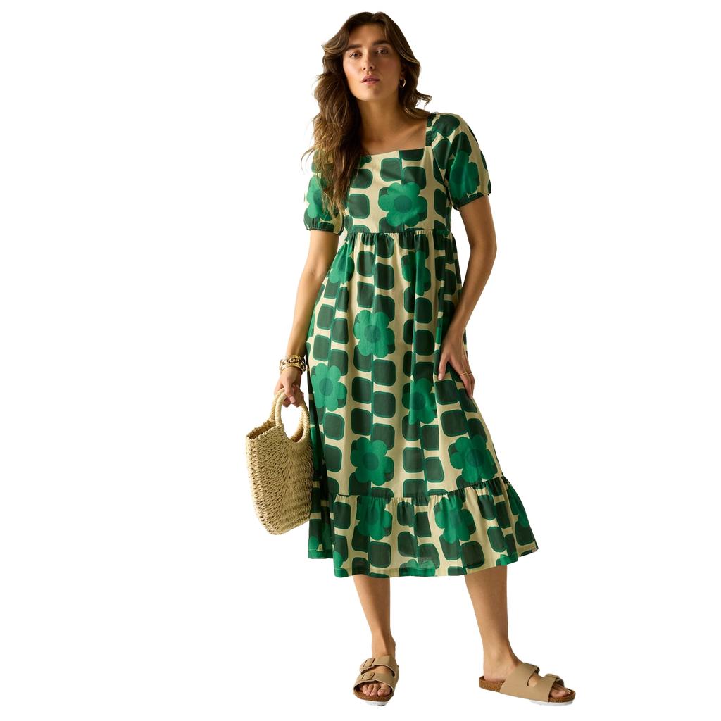 Regatta Womens/Ladies Orla Kiely Giant Square Flower Summer Midi Dress