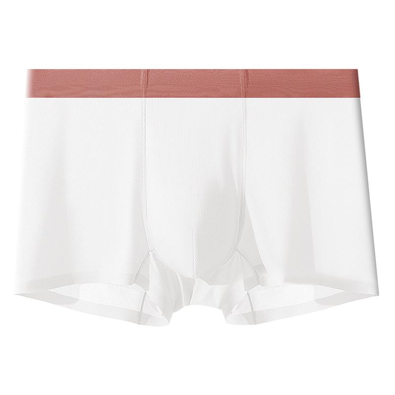 Large Size Men's Summer Thin New Cordyceps Antibacterial No Trace Ice Silk Breathable Quick Dry Flat Angle Underwear
