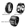 Embossed Men's Stainless Steel Rotatable Chain Ring - Trendy European & American Design