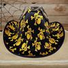Skull Wide Brim Cowgirl Hat Western Skull Cowgirl Hat with Lanyard Dress Up Headwear for Masquerade Family Gathering Party