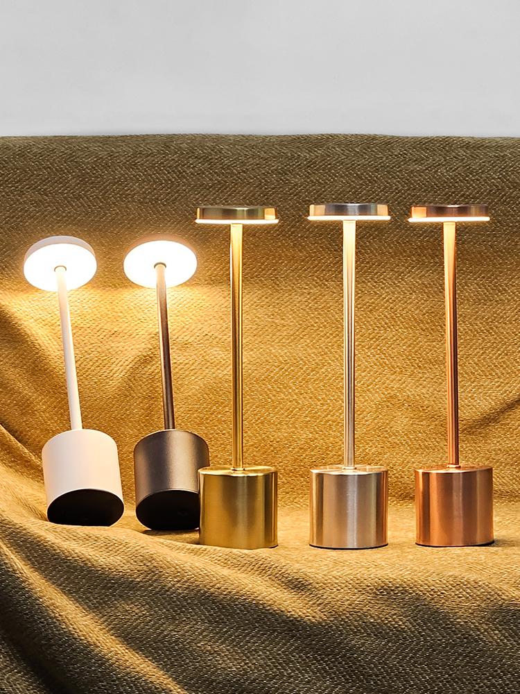 Rechargeable Table Lamp LED Cordless Desk Lamps 3 Colors Stepless Dimming Portable Table Light Dinner Restaurant Bedroom Decor