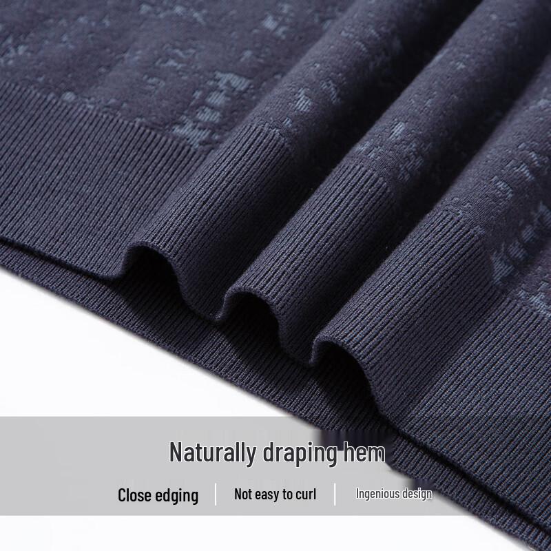 Hodo Men's Autumn/Winter Irregular Jacquard Wool Blend Crew Neck Sweater