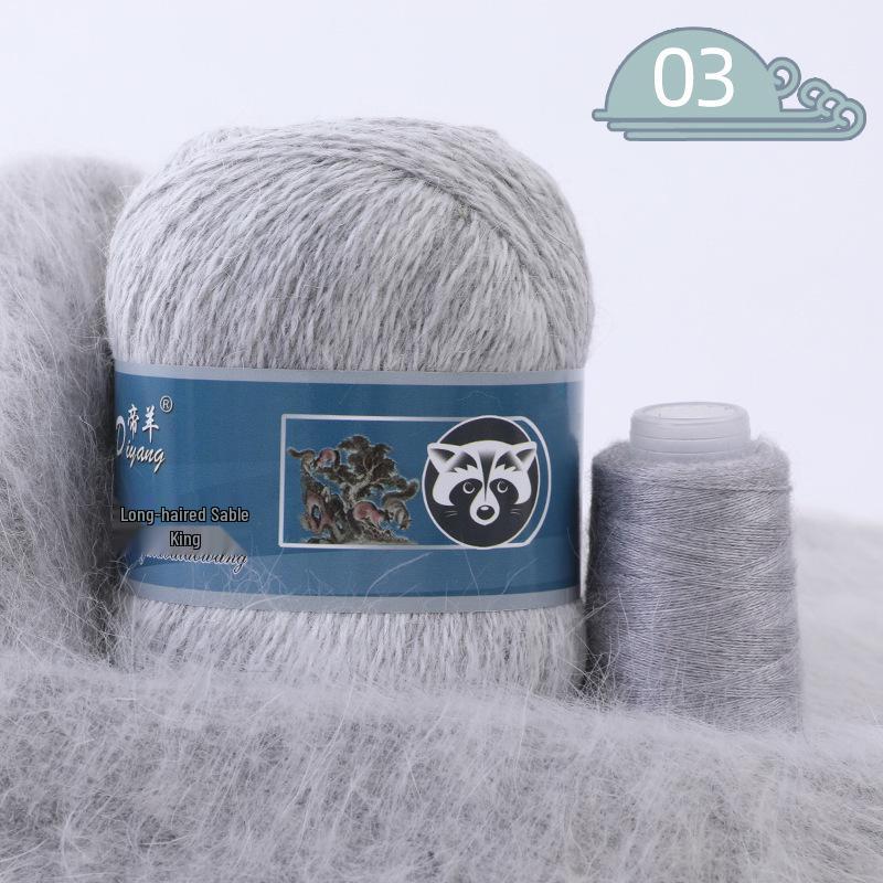 Mink Cashmere Yarn Balls, Medium Thickness, Long Hair, for Hand and Machine Knitting - DIY Yarn