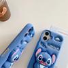 Cartoon Cute Stitch Holder Phone Case Compatible with iPhone 11, 12, 13, 14 & 15/16 Promax Models