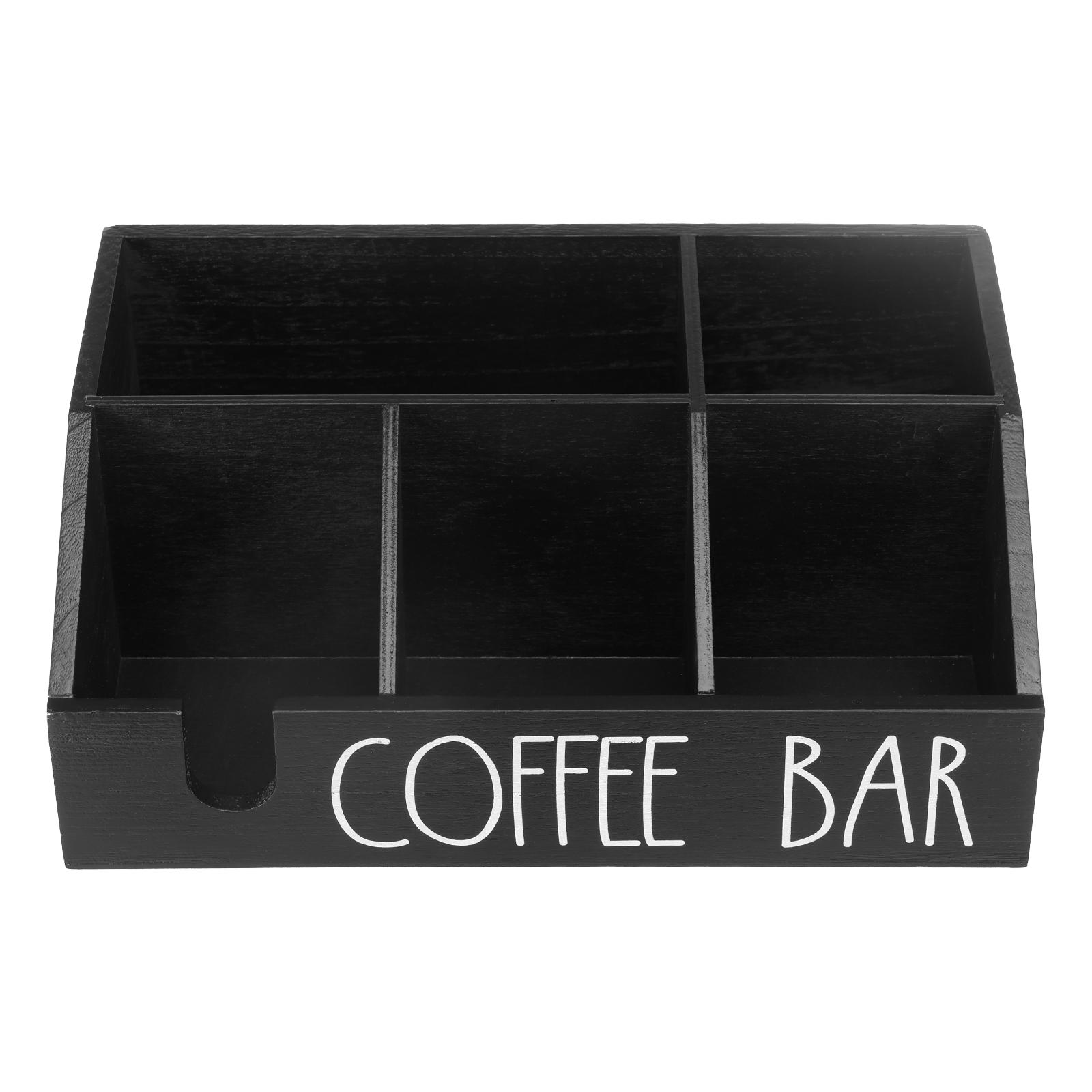

Органайзер для кофейного бара, многосекционный, деревянный, держатель для кофейных капсул, пакетиков чая, бумажных стаканчиков, коробка для хранения на кухонной столешнице