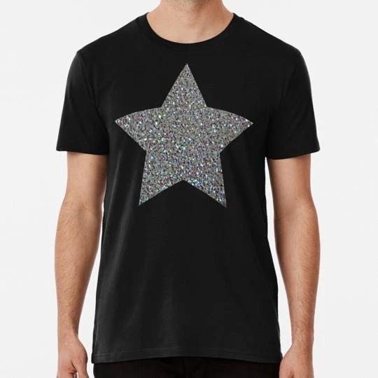 

Silver Glitter Macro Star Size S to 5XL Made in the USA T-Shirt M