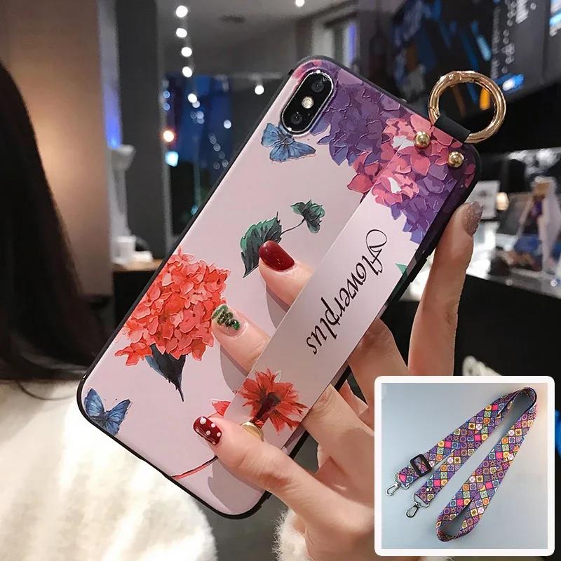 Luxurious Wrist Strap Phone Holder Case For Xiaomi Poco X2 X3 NFC X4 Pro Redmi 12 Neck Lanyard Cover for Xiaomi 14 13 Lite 13T
