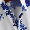 Men Shirt Ink Painting Single-breasted Summer Hawaiian Turndown Collar Top for Party