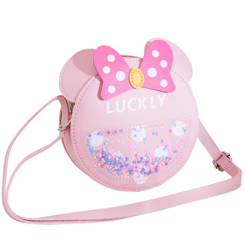 New Children'S Crossbody Bag Cute Gift For Little Girls Fashionable Mini Round Bag Baby Shoulder Purse
