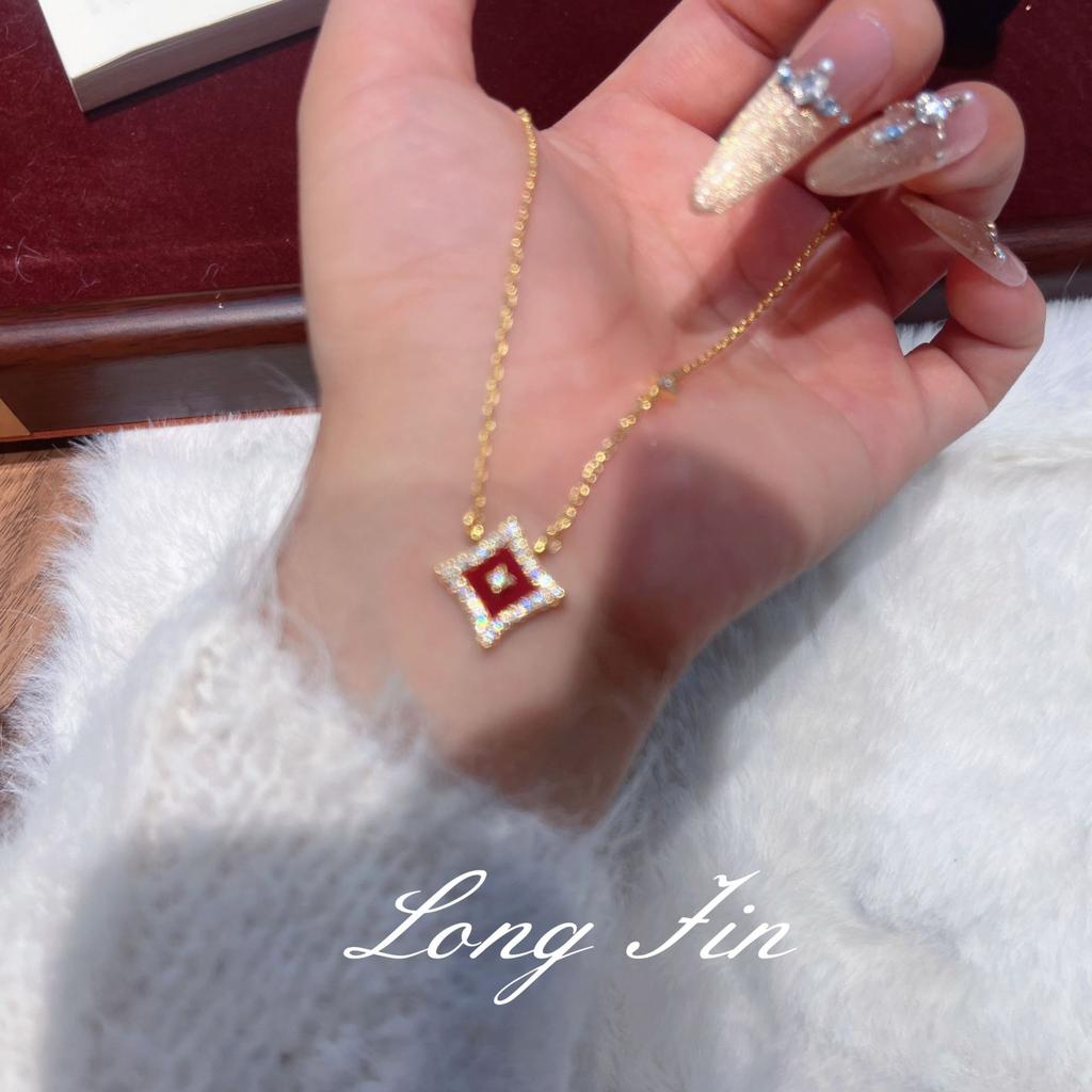 Retro Light Luxury Flash Star Series Red Bracelet Necklace Earrings Star Stacking Live Broadcast Special