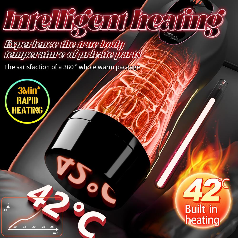 Men Masturbation Cup Suction Mount Pocket Pussy Sexy Voice Penis Trainer Heating Masturbator Sex Toy